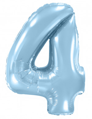 Логотип «Шар (40''/102 см) Цифра, 4, Голубой, Макарунс, 1 шт. в уп.»
