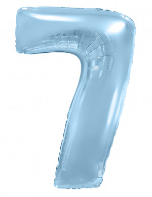 Логотип «Шар (40''/102 см) Цифра, 7, Голубой, Макарунс, 1 шт. в уп.»