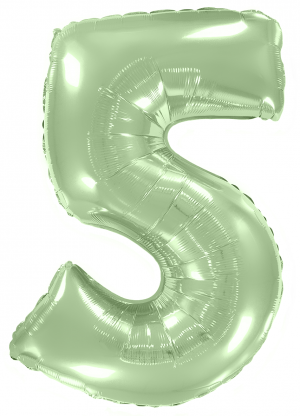 Логотип «Шар (40''/102 см) Цифра, 5, Мятный, Макарунс, 1 шт. в уп.»