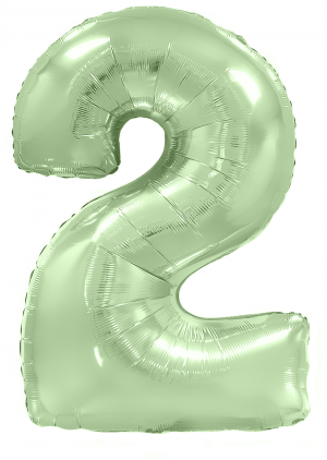 Логотип «Шар (40''/102 см) Цифра, 2, Мятный, Макарунс, 1 шт. в уп.»