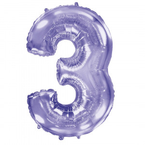 Логотип «Шар (40''/102 см) Цифра, 3, Сиреневый, 1 шт. в уп.»
