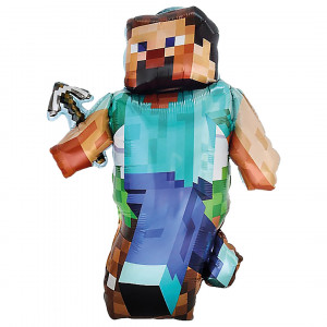 Логотип «Шар (33''/84 см) Фигура, Пиксельный герой, 1 шт.»