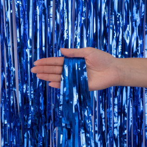 Логотип «Занавес Дождик Синий, Металлик, 100*200 см, 1 шт.»