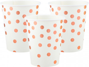 Логотип «Стаканы (250 мл) Конфетти, Белый/Розовое золото, Металлик, 6 шт.»