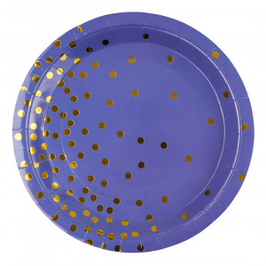 Логотип «Тарелки (7''/18 см) Конфетти, Синий/Золото, Металлик, 6 шт.»