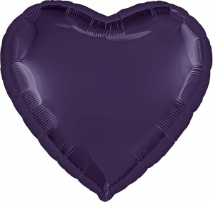 Логотип «Шар (19''/48 см) Сердце, Темно-фиолетовый, 1 шт.»