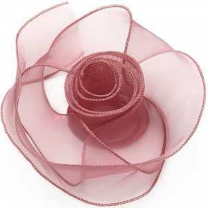 Логотип «Лента декоративная (4 см*9,14 м) Органза с леской, Пыльная роза, 1 шт.»