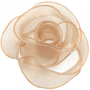 Логотип «Лента декоративная (4 см*9,14 м) Органза с леской, Золотистый бежевый, 1 шт.»