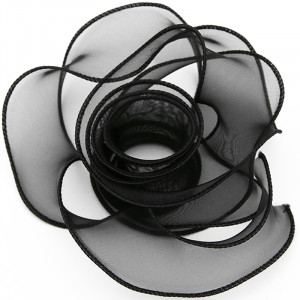 Логотип «Лента декоративная (4 см*9,14 м) Органза с леской, Черный, 1 шт.»