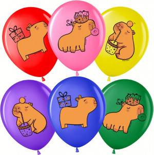 Логотип «Шар (12''/30 см) Капибары, Ассорти, пастель, 1 ст, 25 шт.»