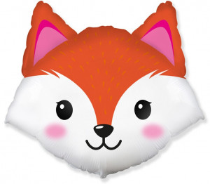 Логотип «Шар (9''/23 см) Мини-фигура, Голова, Милая Лиса, 1 шт.»