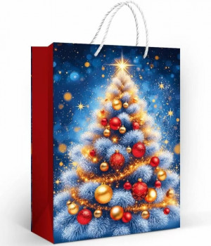 Логотип «Пакет подарочный, Праздничное сияние (елочка), 31*22 см, 1 шт.»