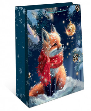 Логотип «Пакет подарочный, Лисичка в шарфике, 22,3*18*10 см, 1 шт.»