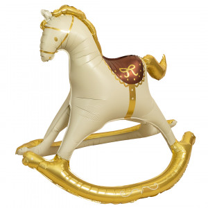 Логотип «Шар 3D (43''/109 см) Фигура, Лошадка Качалка, Сатин, 1 шт. в уп.»