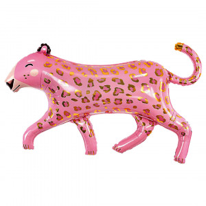 Логотип «Шар (37''/94 см) Фигура, Леопард, Розовый, 1 шт. в уп.»