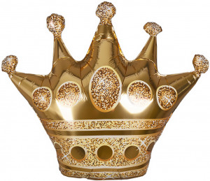 Логотип «Шар (34''/86 см) Фигура, Корона, Золото, 1 шт. в уп.»