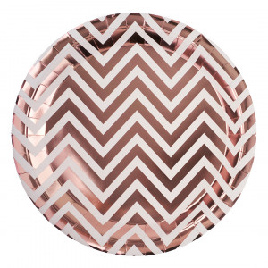 Логотип «Тарелки (7''/18 см) Зигзаги, Белый/Розовое золото, Металлик, 6 шт.»