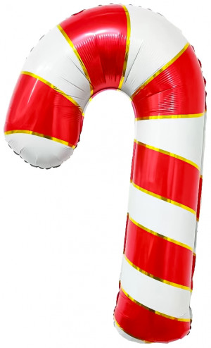 Логотип «Шар (42''/107 см) Фигура, Леденец трость, Красный, 1 шт. в уп.»