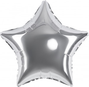 Логотип «Шар (32''/81 см) Звезда, Серебро, 1 шт.»