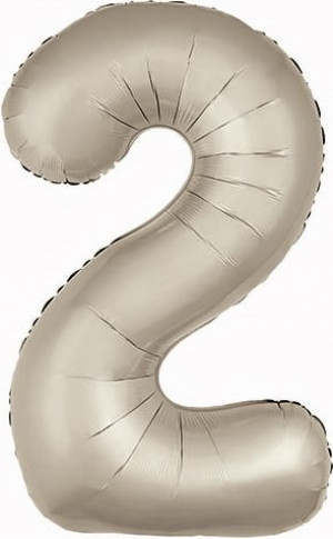 Логотип «Шар (40''/102 см) Цифра, 2 Slim, Мистик, Кремовый, Сатин, 1 шт. в уп.»