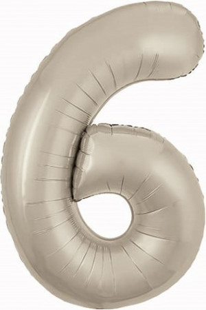 Логотип «Шар (40''/102 см) Цифра, 6 Slim, Мистик, Кремовый, Сатин, 1 шт. в уп.»