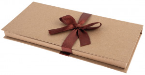 Логотип «Конверт-коробка для денег, Атласная лента, Крафт, 8,3*17,2 см, 1 шт.»