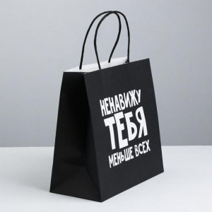 Логотип «Пакет подарочный, упаковка, «Ненавижу тебя меньше всех», 22 х 22 х 11 см»