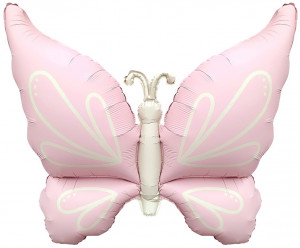 Логотип «Шар (37''/94 см) Фигура, Нежная бабочка, Розовый, Сатин, 1 шт. в уп.»