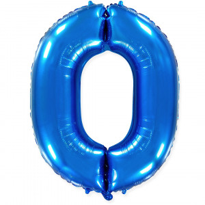 Логотип «Шар (40''/102 см) Цифра, 0, Синий, 1 шт. в уп.»