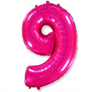 Логотип «Шар (40''/102 см) Цифра, 9, Фуше, 1 шт. в уп.»