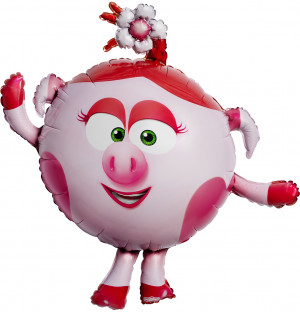 Логотип «Шар (41''/104 см) Фигура, Смешарики, Нюша, 1 шт. в уп.»