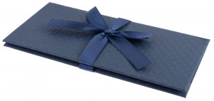 Логотип «Конверт-коробка для денег, Атласная лента, Тиснение Ромб, Синий, 8,3*17,2 см, 1 шт.»