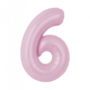 Логотип «Шар (40''/102 см) Цифра, 6 Slim, Зефирный, 1 шт. в уп.»