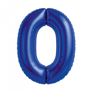 Логотип «Шар (40''/102 см) Цифра, 0 Slim, Полуночно-синий, 1 шт. в уп.»