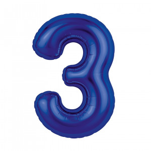 Логотип «Шар (40''/102 см) Цифра, 3 Slim, Полуночно-синий, 1 шт. в уп.»
