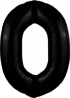 Логотип «Шар (40''/102 см) Цифра, 0 Slim, Черный блеск, 1 шт. в уп.»