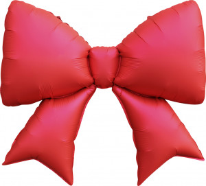 Логотип «Шар (39''/99 см) Фигура, Бант, Красный, Сатин, 1 шт. в уп.»