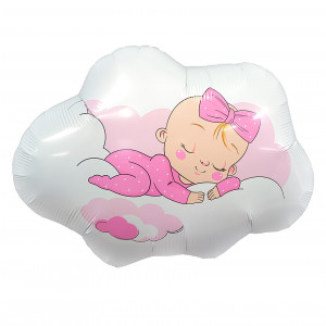 Логотип «Шар (26''/66 см) Фигура, Малышка в облаках, 1 шт. в уп.»