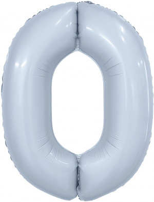 Логотип «Шар (40''/102 см) Цифра, 0 Slim, Небесный, 1 шт. в уп.»