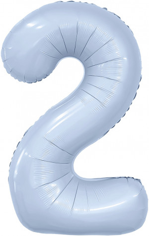 Логотип «Шар (40''/102 см) Цифра, 2 Slim, Небесный, 1 шт. в уп.»