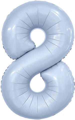 Логотип «Шар (40''/102 см) Цифра, 8 Slim, Небесный, 1 шт. в уп.»