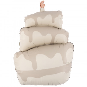 Логотип «Шар (37''/94 см) Фигура, Торт, Кремовый, Сатин, 1 шт. в уп.»