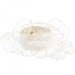 Логотип «Лента декоративная (2,5 см*9,14 м) Воздушные точки, Кремовый, 1 шт.»