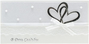 Логотип «Конверт для денег 3D, В День Свадьбы (сердца), Металлик, с блестками, 1 шт.»