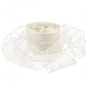 Логотип «Лента декоративная (4 см*9,14 м) Воздушные точки, Кремовый, 1 шт.»