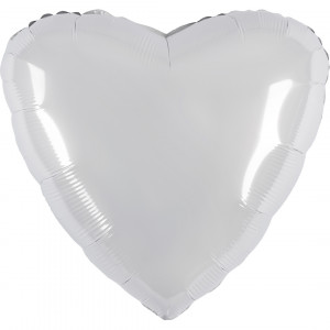 Логотип «Шар (36''/91 см) Сердце, Белый блеск, 1 шт. в уп.»