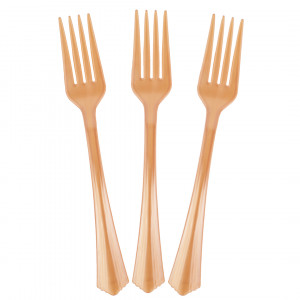 Логотип «Вилки, Матовое розовое золото, 18 см, 10 шт. в упак.»