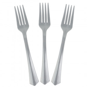 Логотип «Вилки, Матовое серебро, 18 см, 10 шт. в упак.»