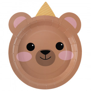 Логотип «Тарелки (7''/18 см) Объемные Ушки, Мишка, 6 шт.»