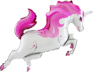 Логотип «Шар (48''/122 см) Фигура, Звездный Единорог, Розовый, 1 шт.»